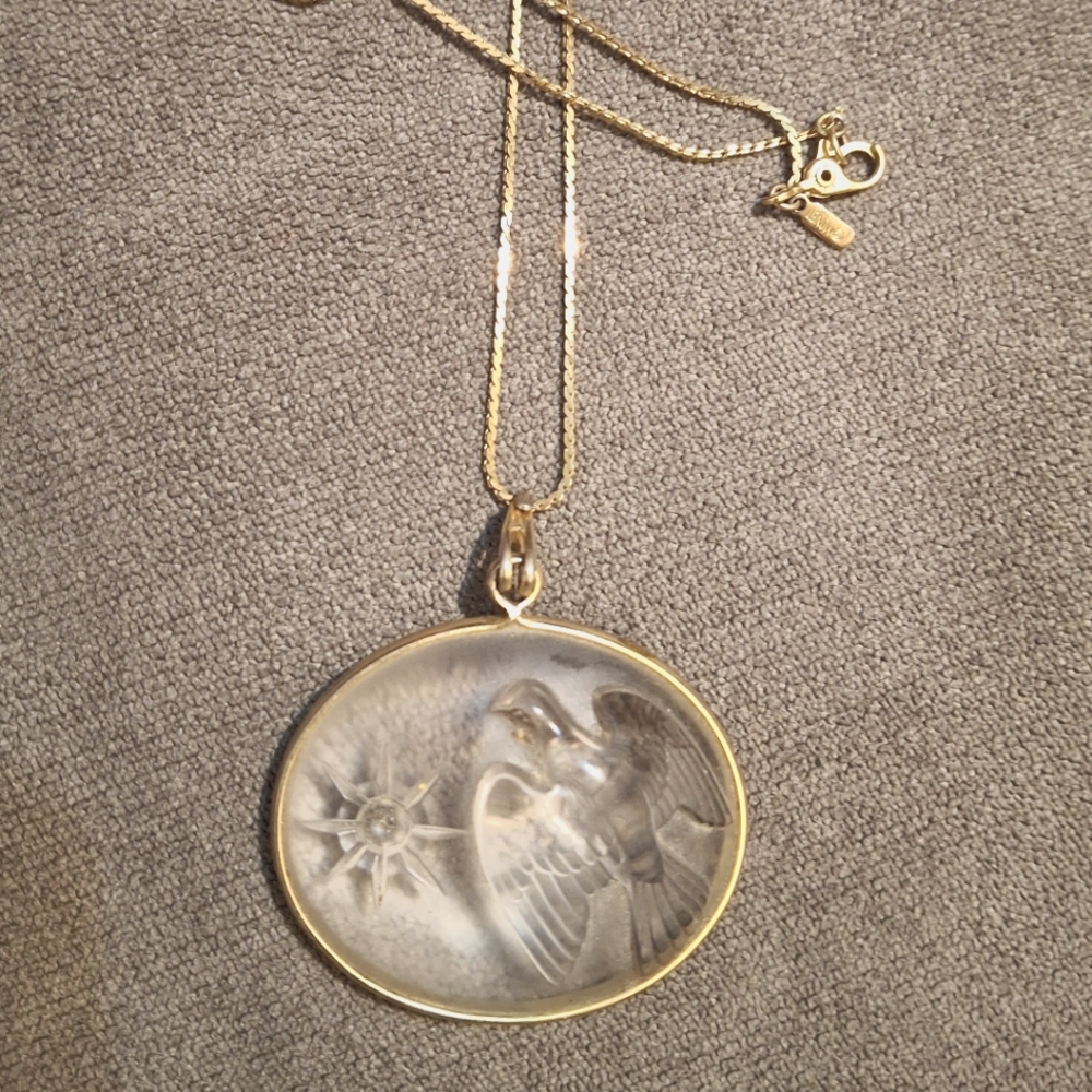 Vintage Crystal Dove Necklace